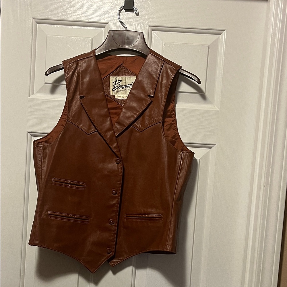 Vintage 70’s-80’s Premium Brown Leather Vest